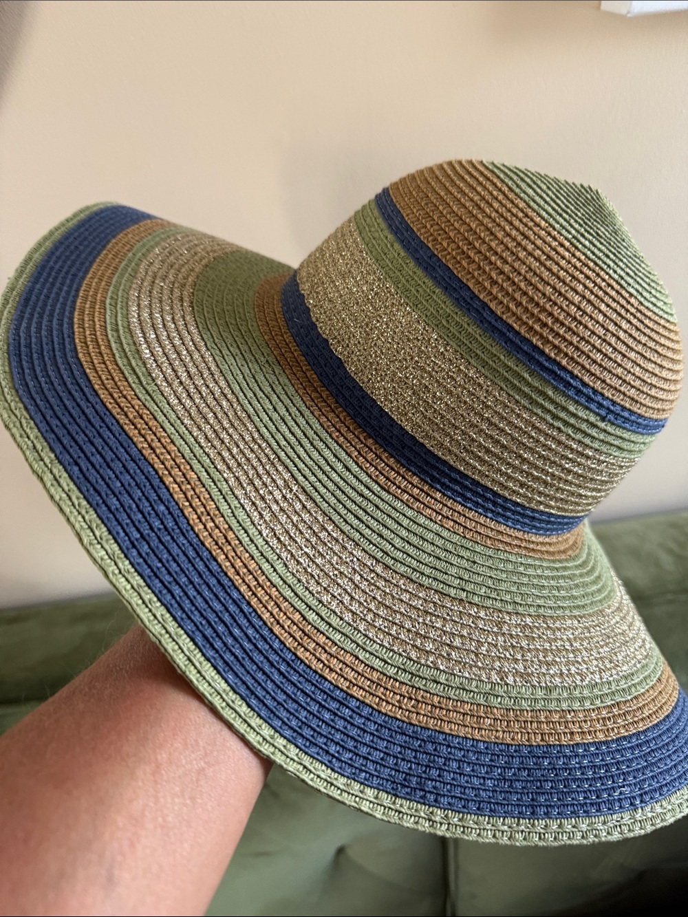 Striped Wide Brim Beach Hat